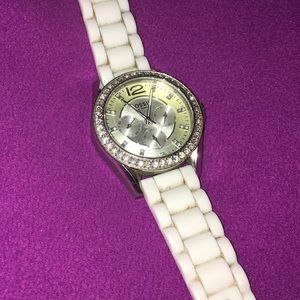White Fossil Watch